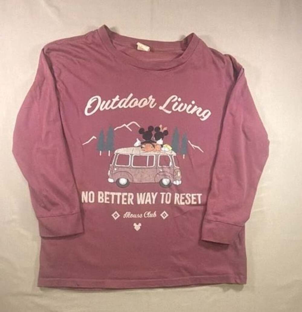 Disney Outdoor Living Mickey Mouse No Better Way To Reset Long Sleeve Size L
